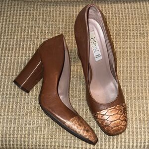 Vintage Mani Manilda Rare Designer Italian Brown Leather Heels, EU Size 38 - EUC